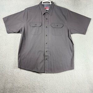 Wrangler Short Sleeve Button-Down Shirt - Gray